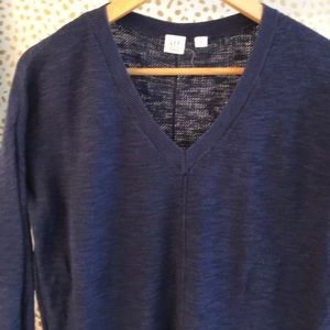 100% Navy lightweight sweater